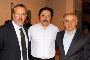 Από αριστερά Θοδ.Μπριάνης, Σ. Καλεντερίδης και Α. Καραγεώργος, παλαιός πρωταθλητής του βάδην.
