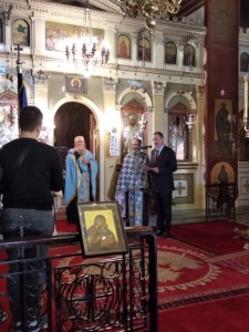 Ο Θεόδωρος Μπριάνης εκφωνεί τον πανηγυρικό της ημέρας στον Ι.Ν.Αναλήψεως του Κυρίου στο Κορωπί